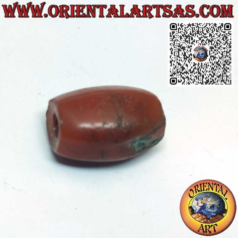 Ciondolo Corniola Tibetana Antica Cilindrica Naturale | Oriental Art