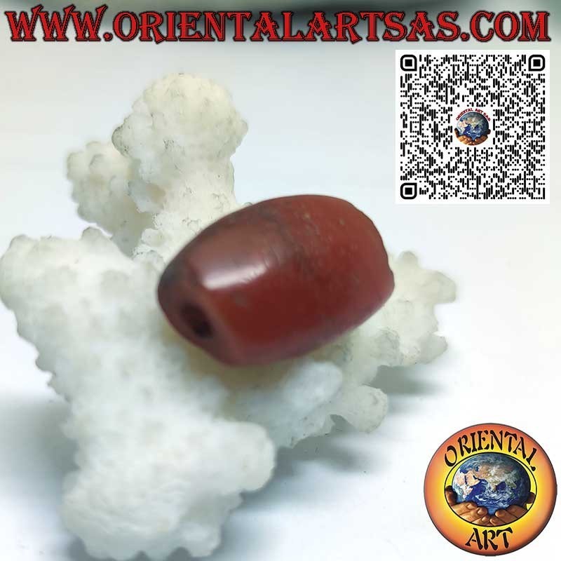 Ciondolo Corniola Tibetana Antica Cilindrica Naturale | Oriental Art