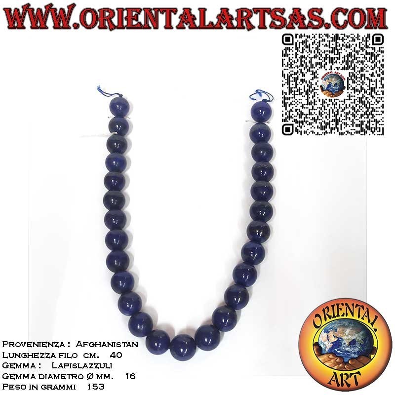 Collar Lapislázuli Natural Afgano 16mm AAA | Oriental Art