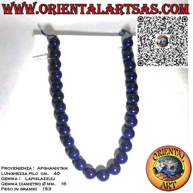 Collar Lapislázuli Natural Afgano 16mm AAA | Oriental Art