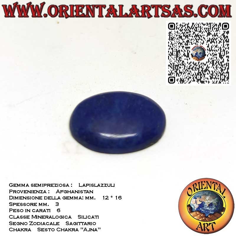 Pierre précieuse naturelle en lapis-lazuli afghan, mm. 12*16*3