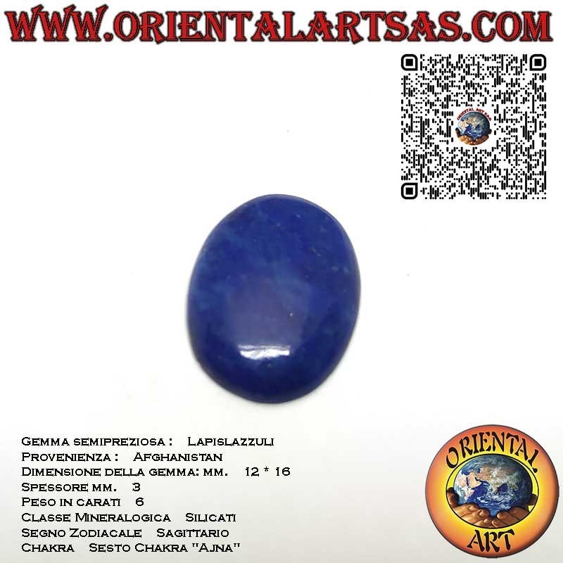 Pierre précieuse naturelle en lapis-lazuli afghan, mm. 12*16*3