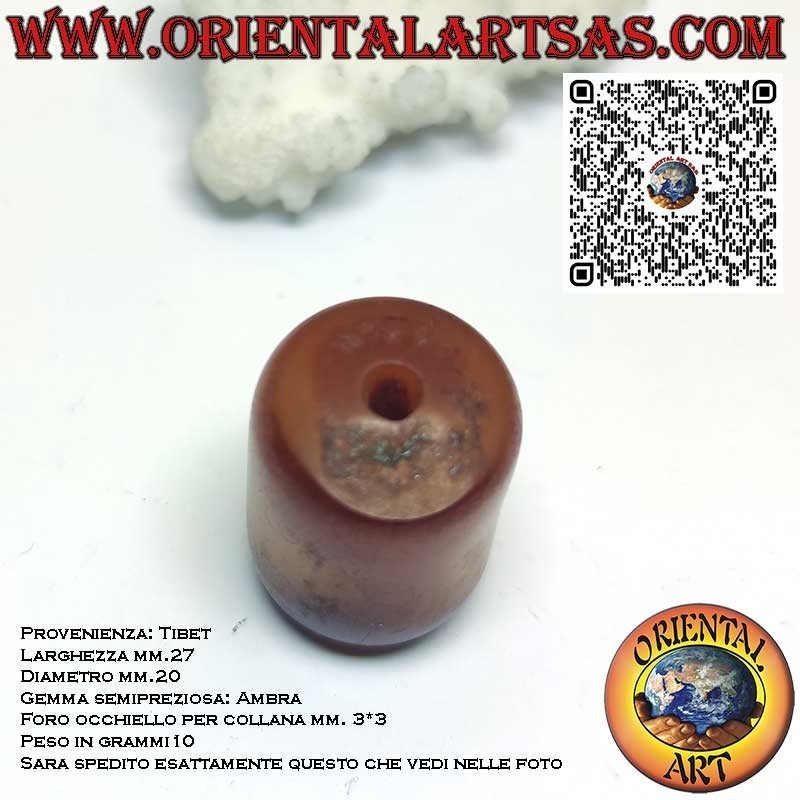 Authentic Ancient Tibetan Fossil Amber Pendant | Oriental Art