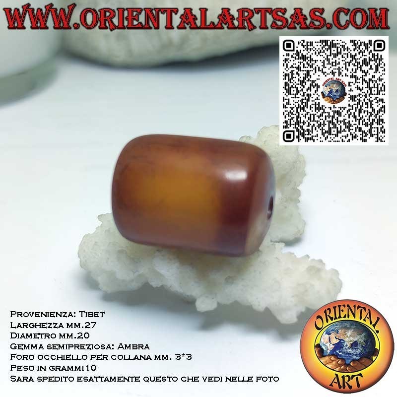 Cilindro Ambra Tibetana Antica Autentica Naturale | Oriental Art