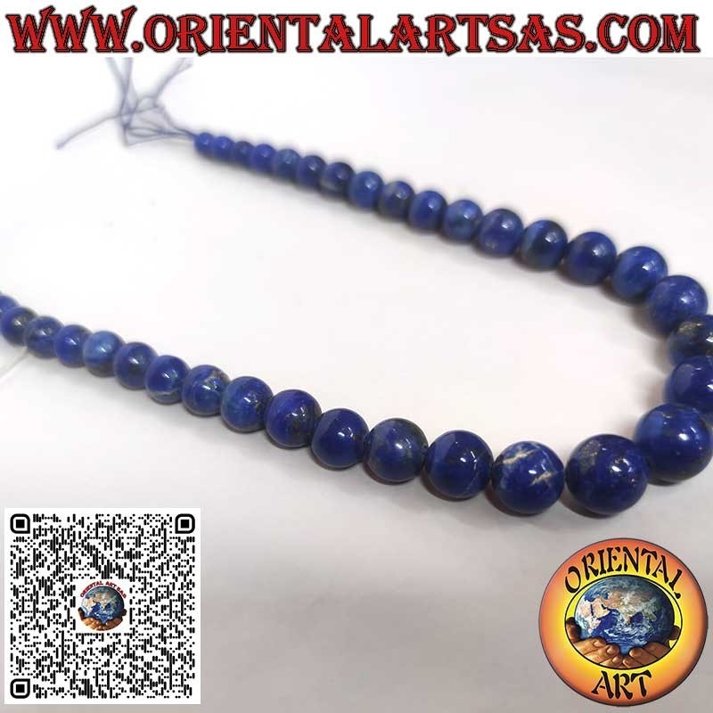 Graduated Afghan Lapis Lazuli Necklace 8-14mm | Oriental Art