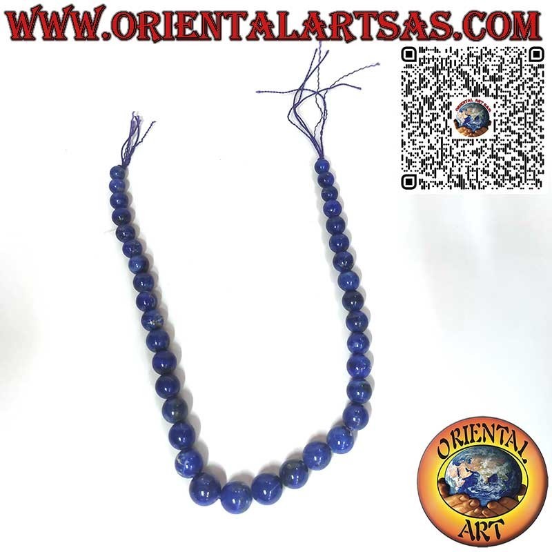 Graduated Afghan Lapis Lazuli Necklace 8-14mm | Oriental Art