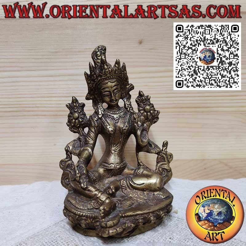 Tara en laiton fait main avec des détails finement sculptés