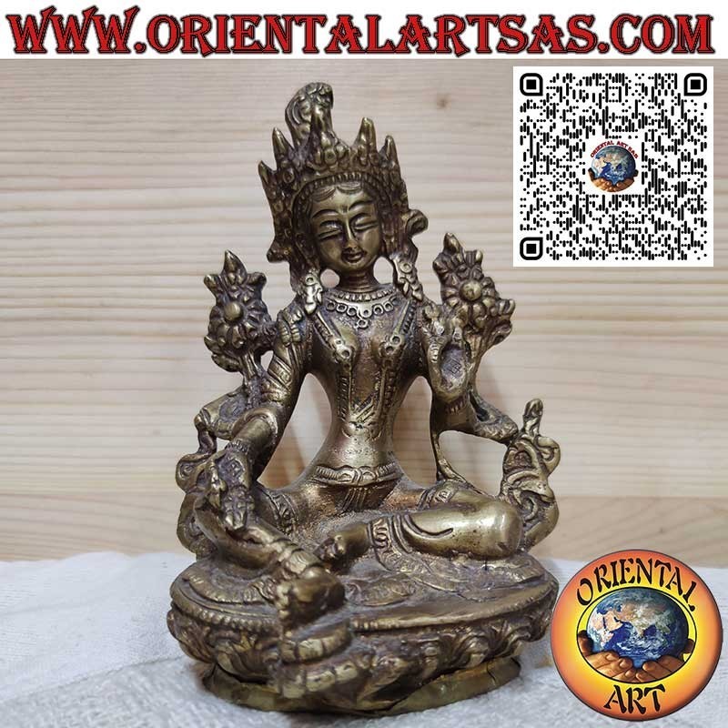 Tara en laiton fait main avec des détails finement sculptés