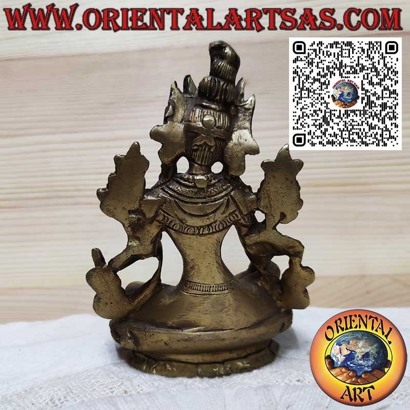 Tara en laiton fait main avec des détails finement sculptés