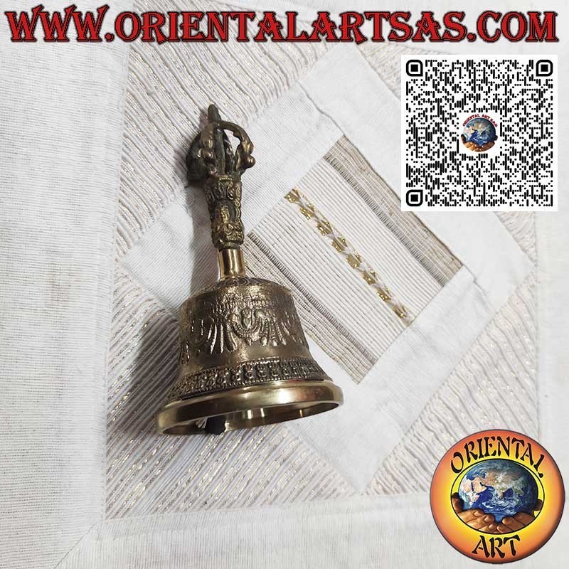 Tibetan "Ghanta" bell with vajra for prayer and meditation (15 cm)