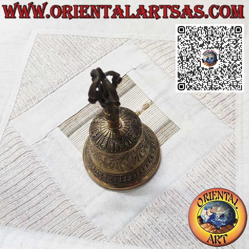 Campana tibetana 'Ghanta' con vajra da preghiera e meditazione (15 cm)