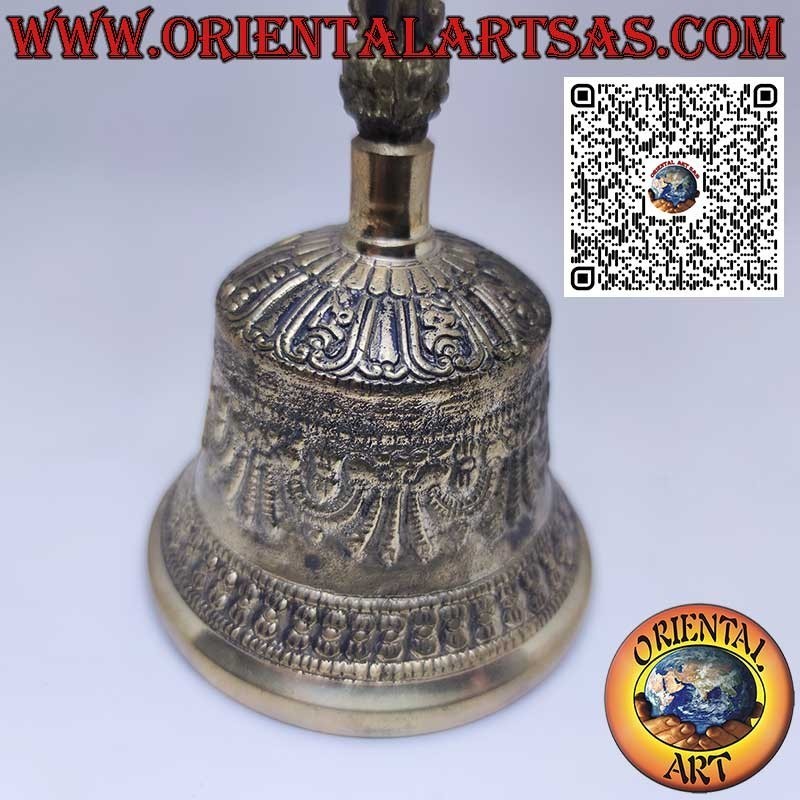 Tibetan "Ghanta" bell with vajra for prayer and meditation (15 cm)