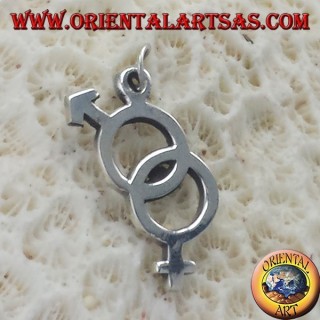 Colgante de plata, la unión de par (hombre y mujer)