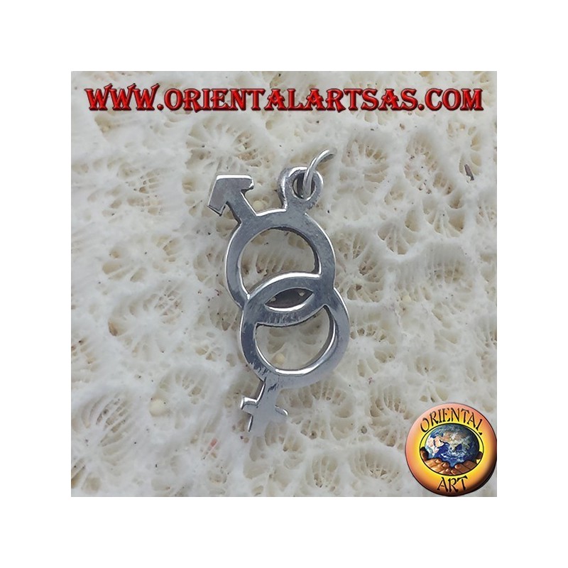 Colgante de plata, la unión de par (hombre y mujer)