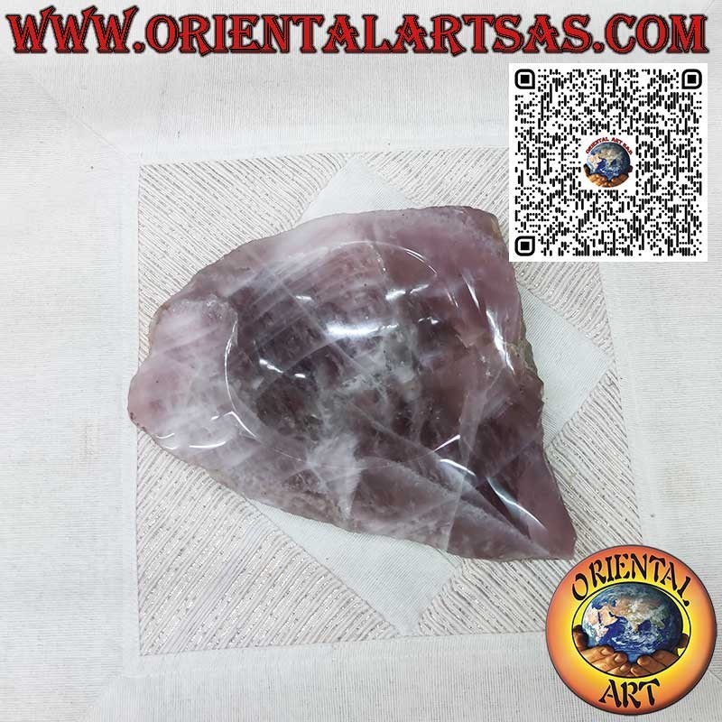 Blocco di Quarzo rosa naturale scavato a ciotola svuotatasche, da 2900 gr.