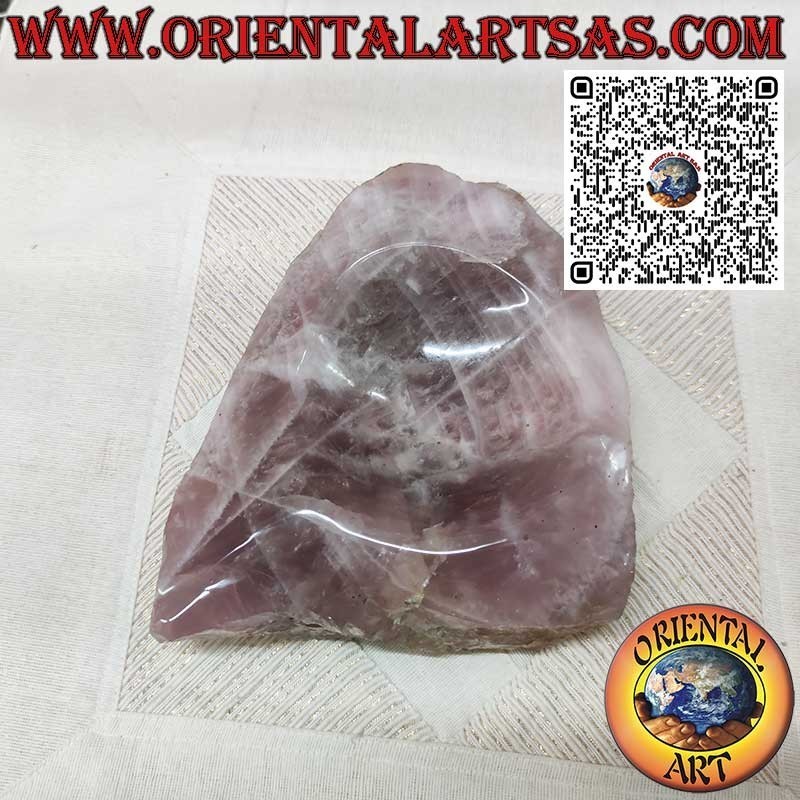 Natural Rose Quartz block hollowed out like a pocket-emptying bowl, 2900 gr.