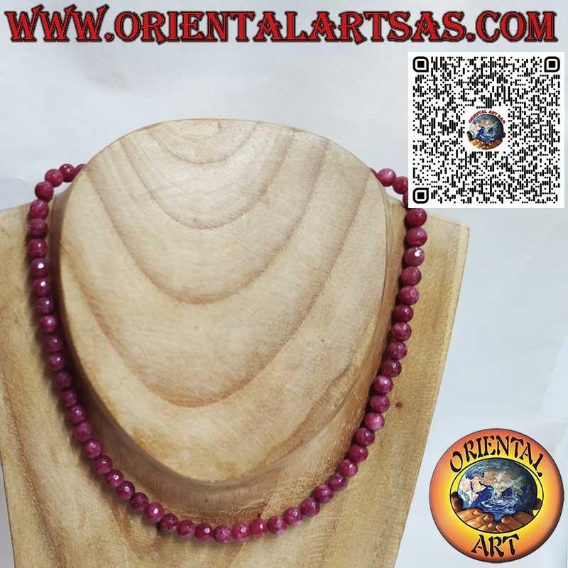 Stunning 7mm Ruby Root Choker, Gold Plated Silver Clasp | Oriental Art