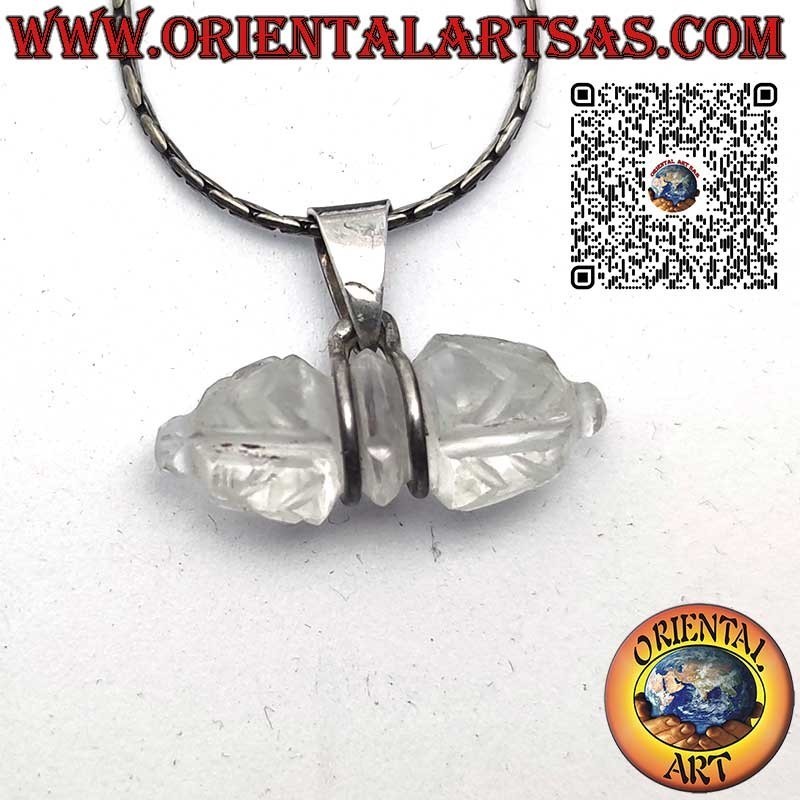 Dorje Pendant Rock Crystal 925 Silver Nepal - Unique Piece