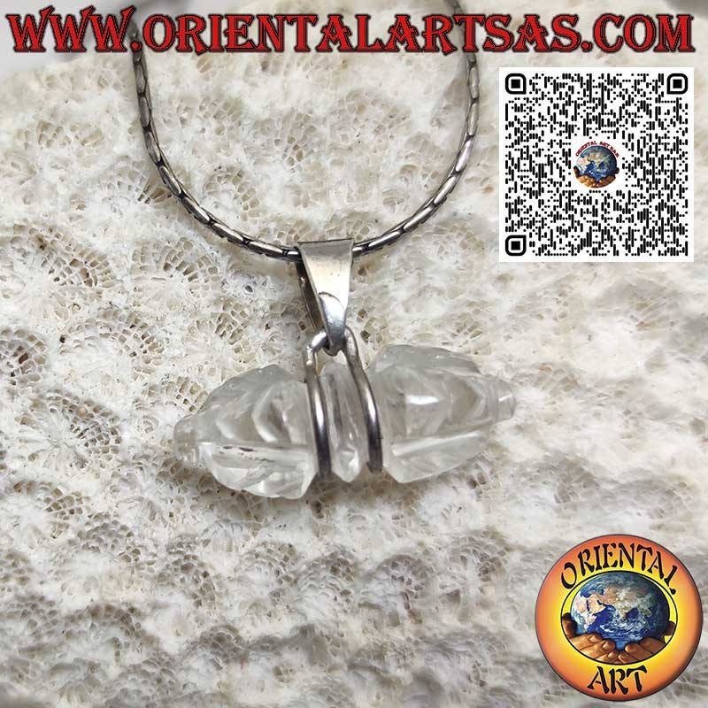 Colgante Dorje Cristal de Roca Plata 925 Nepal - Pieza Única