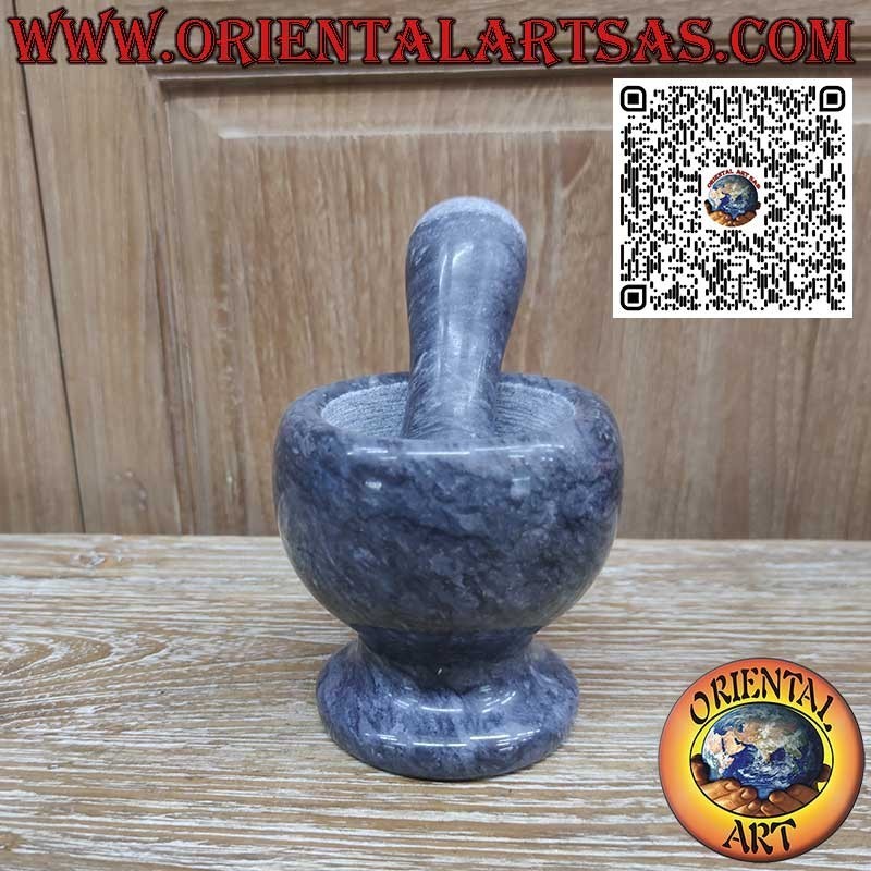 Mortier en marbre noir de 11 cm avec pilon de 13 cm inclus