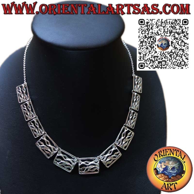 Collar brillante de plata 925 ‰ compuesto por 11 placas talladas