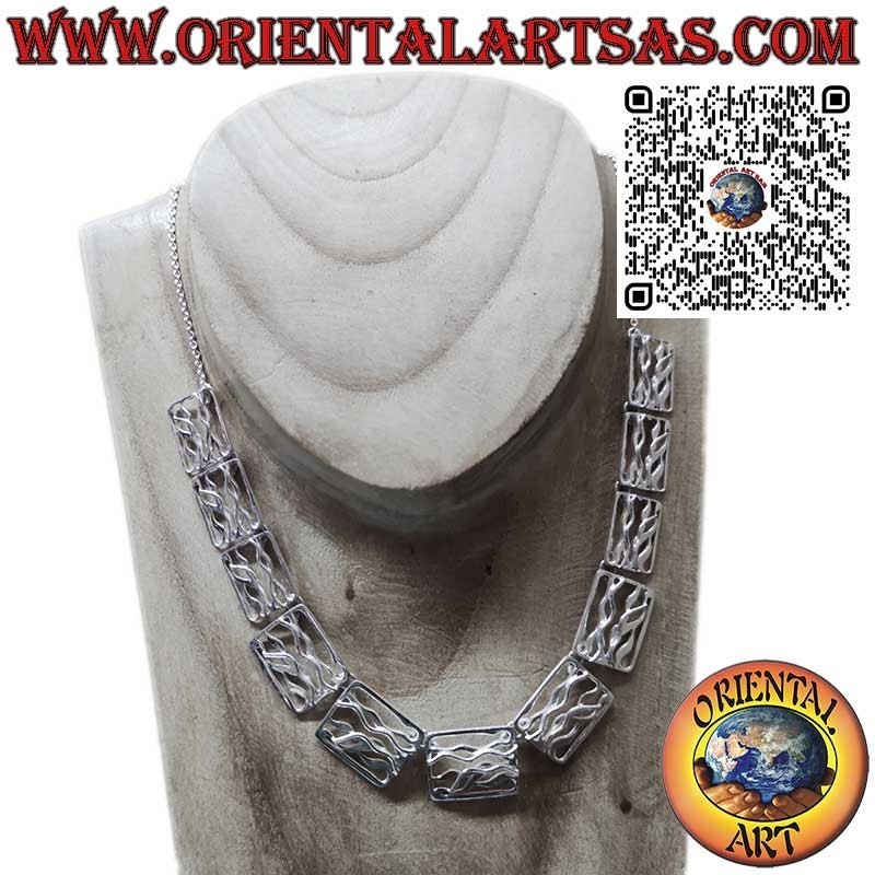 Collar brillante de plata 925 ‰ compuesto por 11 placas talladas