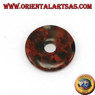 Colgante de plata con el buñuelo en Jasper 30 mm.