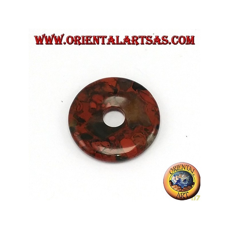 Colgante de plata con el buñuelo en Jasper 30 mm.