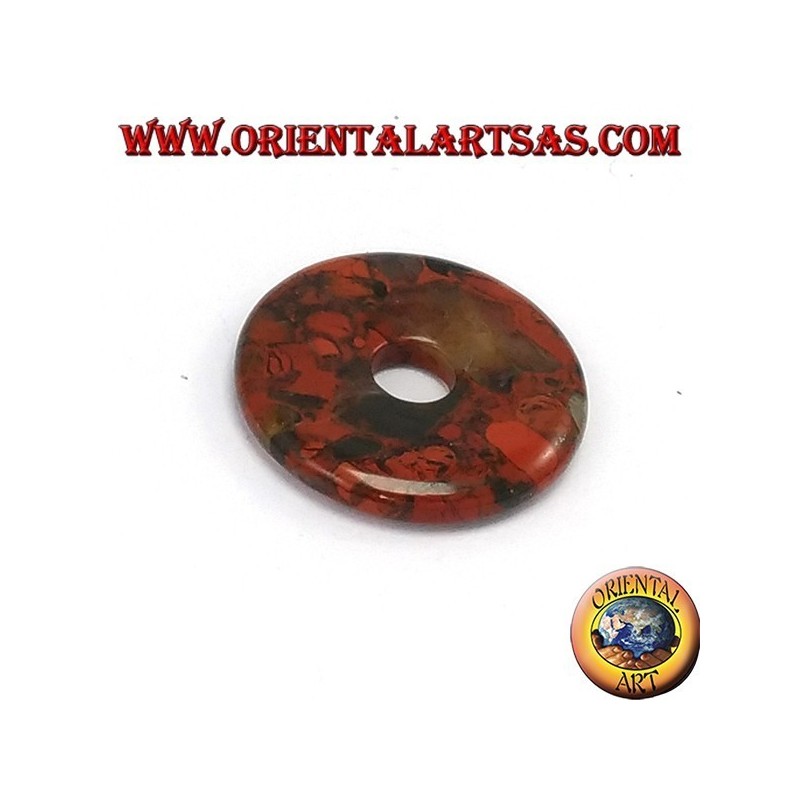 Silver Pendant with donut in Jasper 30 mm.