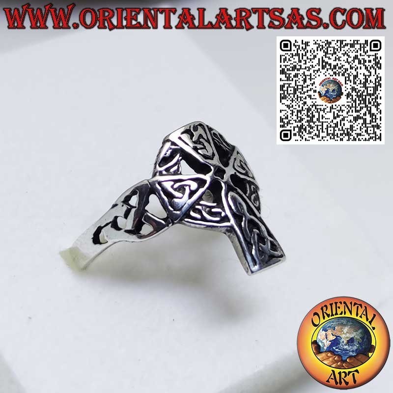 Celtic Cross Ring with Knot Design in 925 Sterling Silver – Hypoallergenic and Nickel-Free