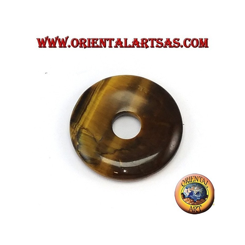 Pendentif en oeil de tigre 30mm donut. Ø