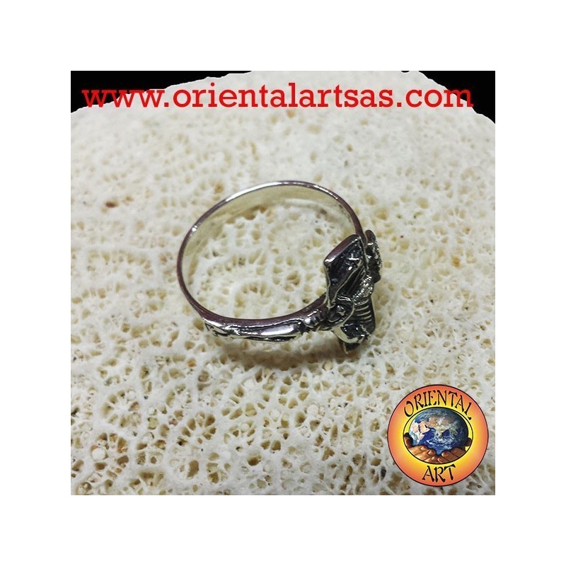 anello con crocifisso in argento