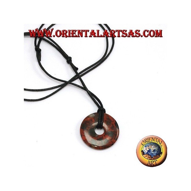 Silver Pendant with donut in Jasper 30 mm.