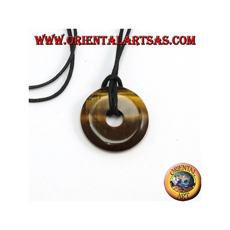 Colgante en 30 mm de ojo de tigre de donuts. Ø