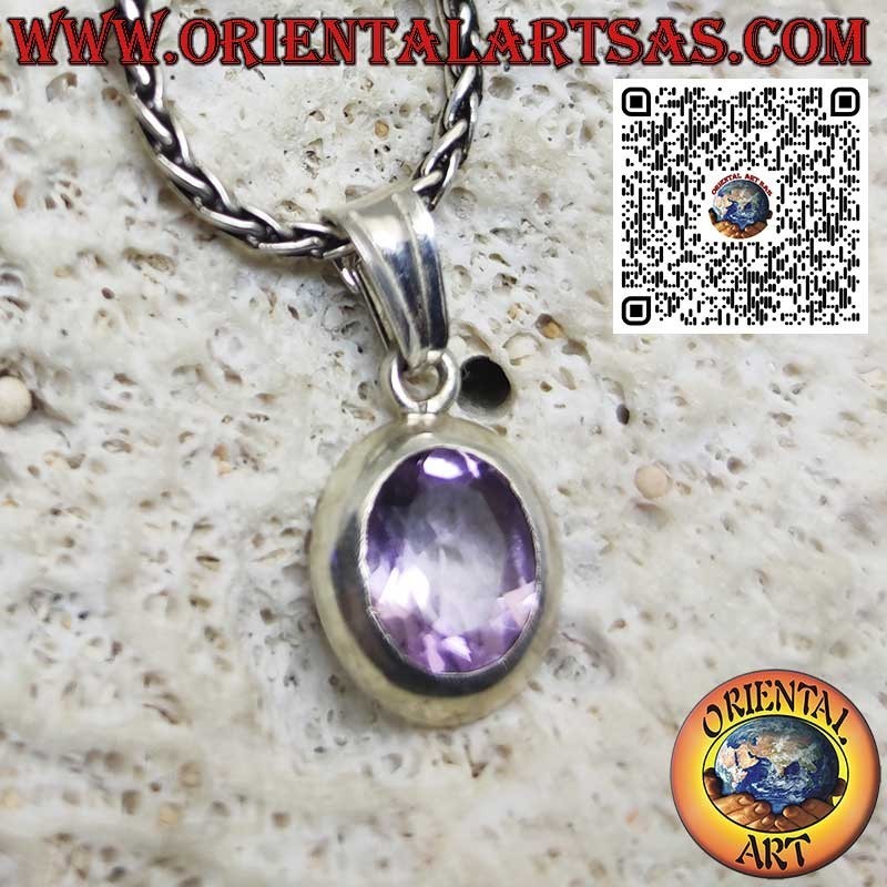 Colgante de plata con preciosa amatista natural
