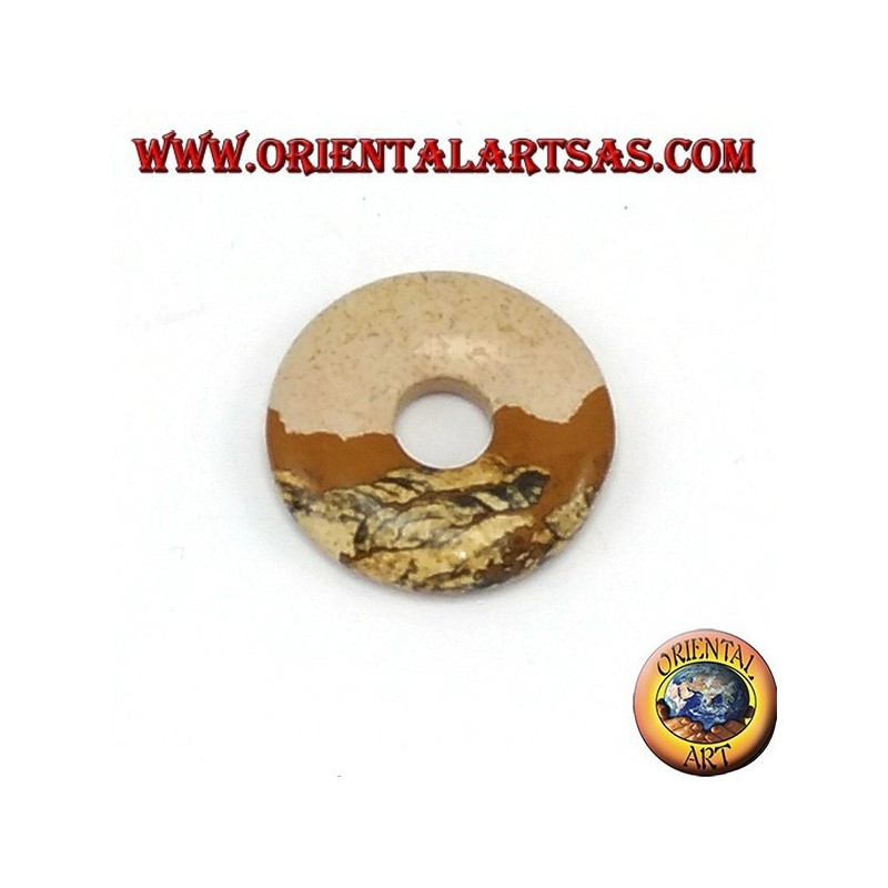 Ruina de mármol colgante 30mm donut. Ø, Con en hilo de algodón encerado ajustable