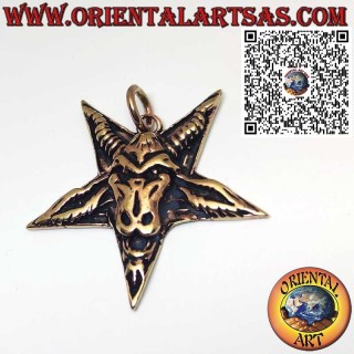 Bronze-Anhänger Baphomet auf Pentagramm – Satanisches / Wicca-Symbol