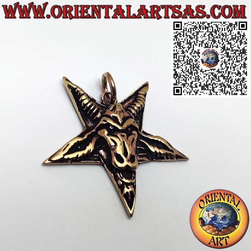Bronze-Anhänger Baphomet auf Pentagramm – Satanisches / Wicca-Symbol