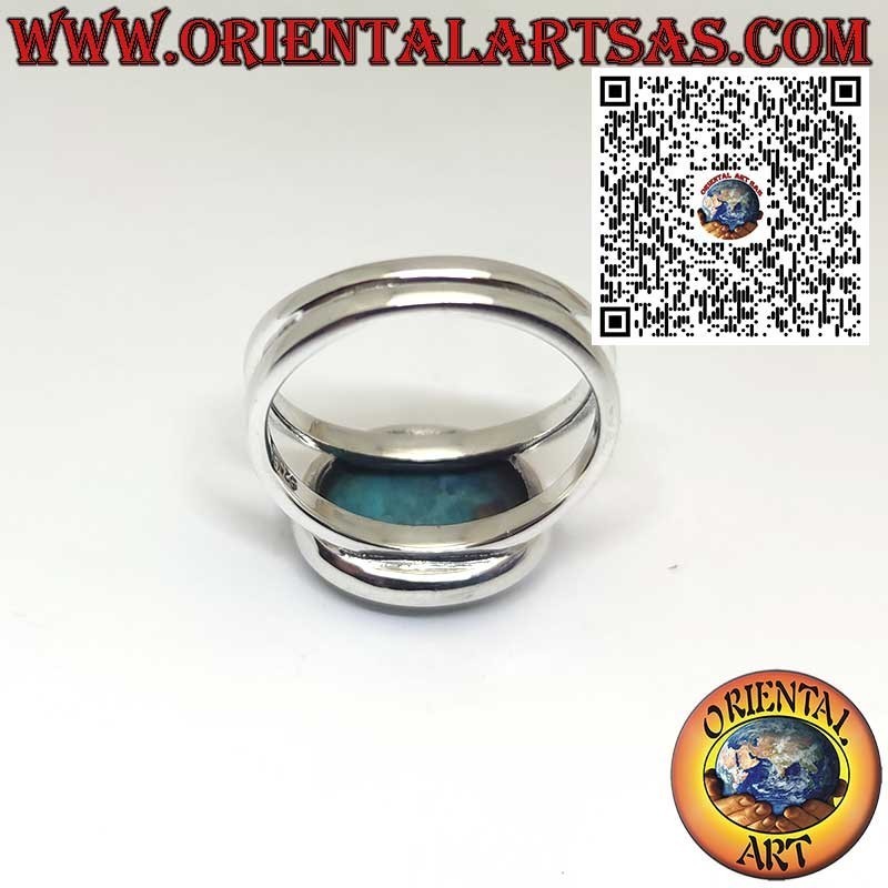 Bague Argent avec Turquoise Naturelle d’Arizona Ovale Traversée