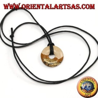 Ruina de mármol colgante 30mm donut. Ø, Con en hilo de algodón encerado ajustable