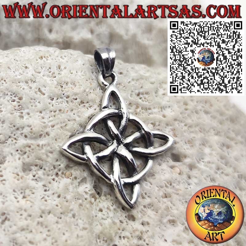 Pendentif Nœud de Sorcière en Argent – Symbole Magique de Protection