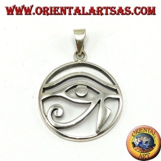 colgante de plata, Ojo de Horus perforado en el círculo