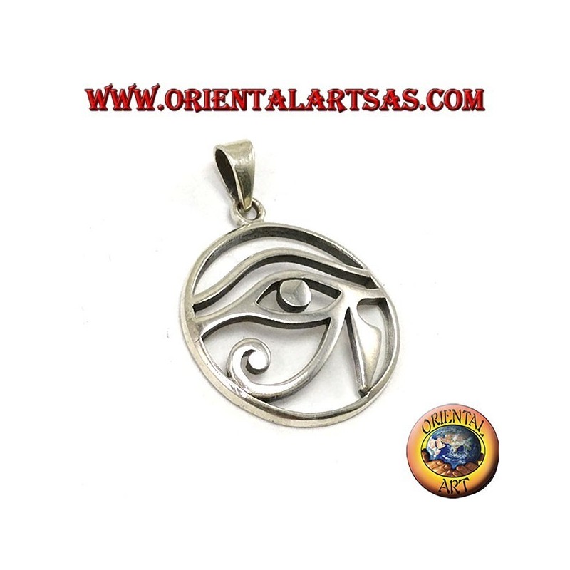 Silver pendant, Horus eye pierced in the rim