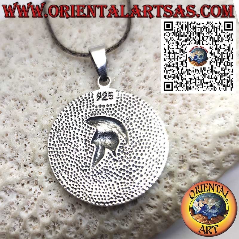 925 Sterling Silver Spartan Helmet Medallion Pendant