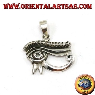 Ciondolo in argento,occhio di Horus traforato ed intarsiato 