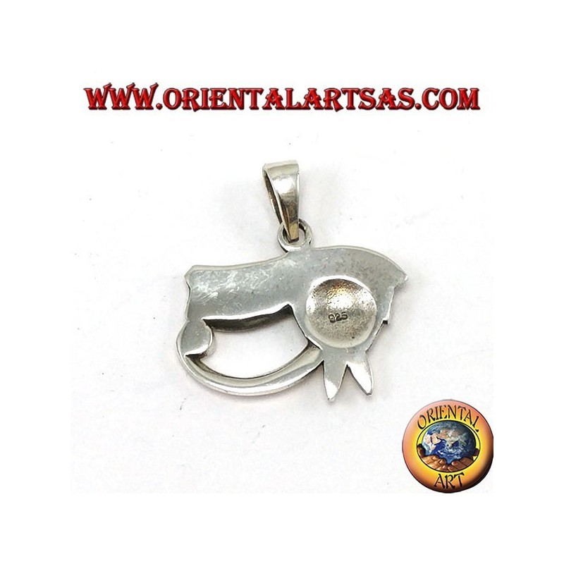 Silver pendant, Horus eye inlaid and inlaid