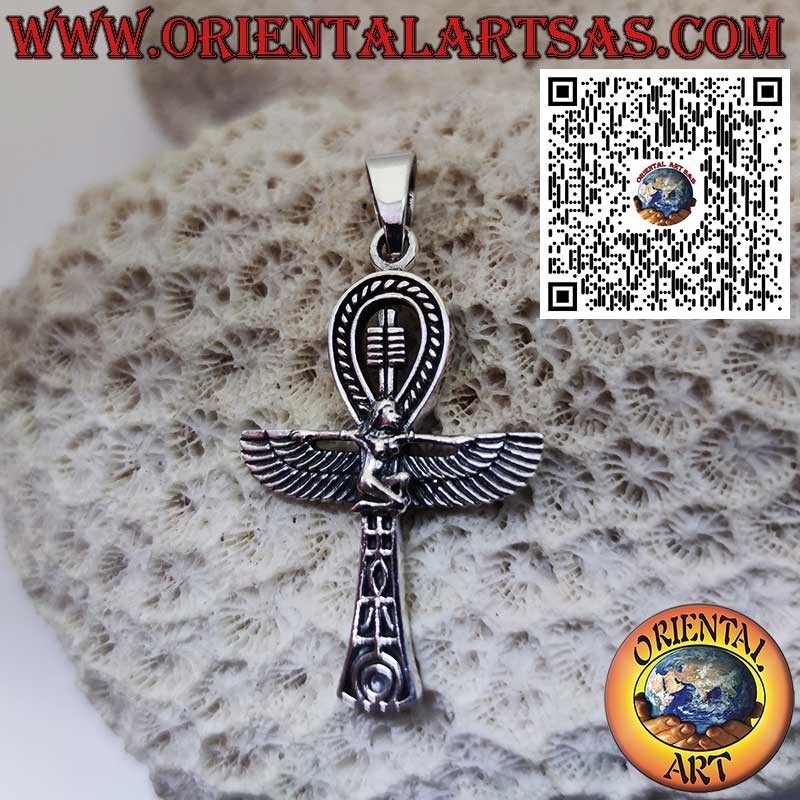 Ankh Isis Göttin 925 Sterling Silber Anhänger - Schlüssel des Lebens Ägypten