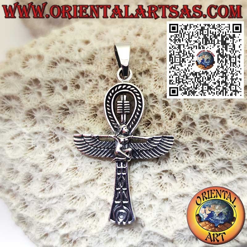 Ankh Isis Göttin 925 Sterling Silber Anhänger - Schlüssel des Lebens Ägypten