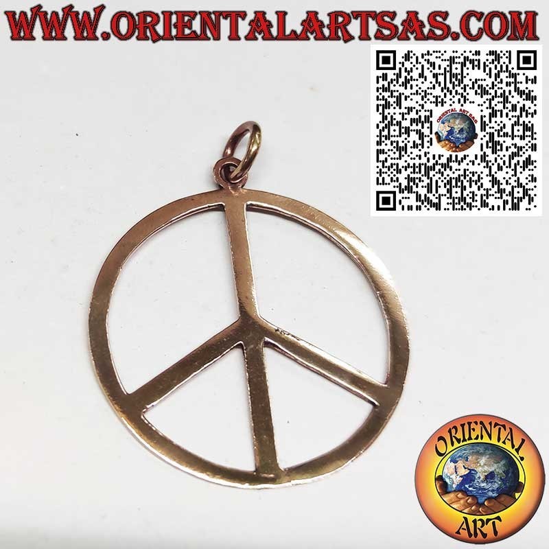 Colgante Símbolo de Paz en Bronce - Signo Universal Ø 42mm