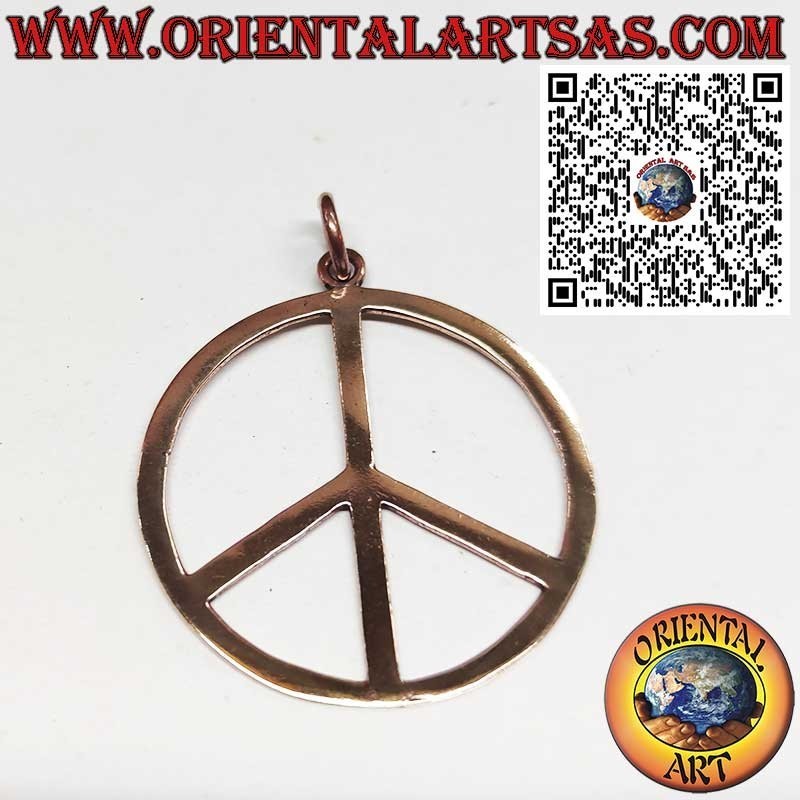 Pendentif Symbole de Paix en Bronze - Signe Universel Ø 42mm